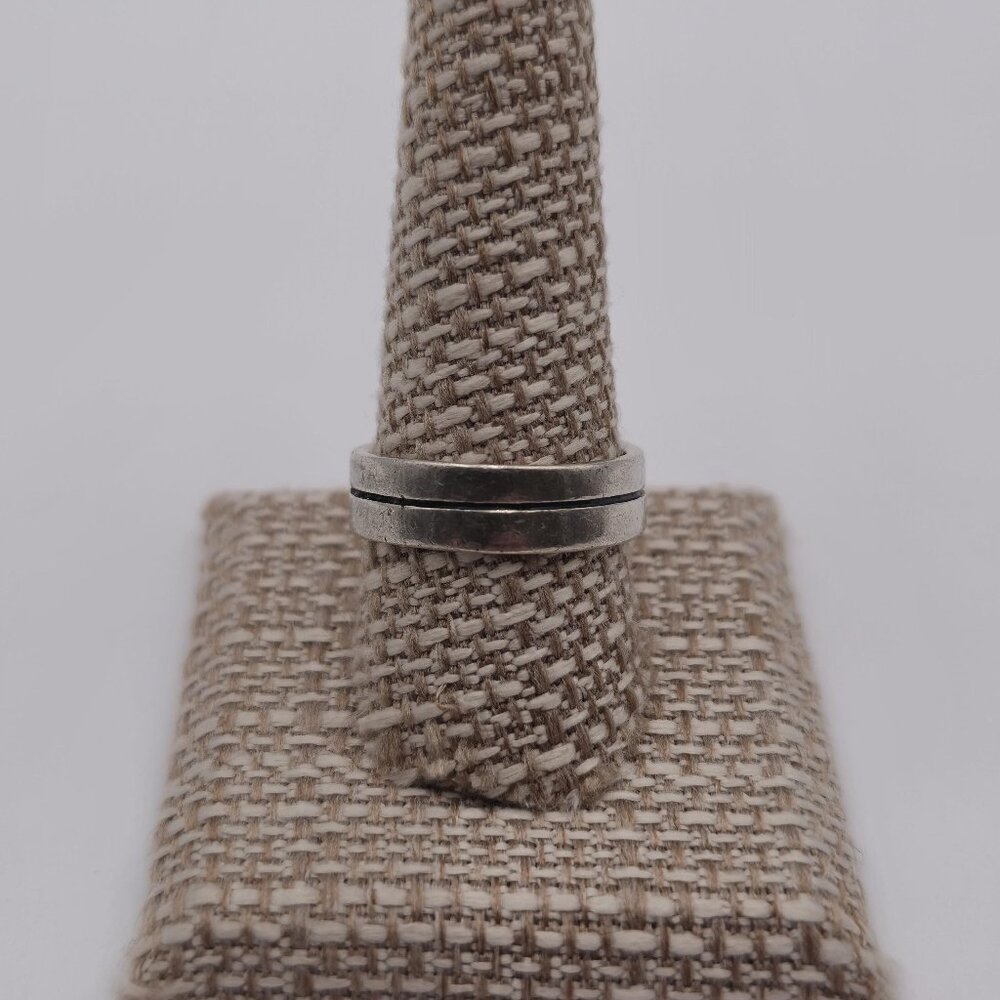 Size 10 Sterling Silver Worn Solid Unisex Ring A1963